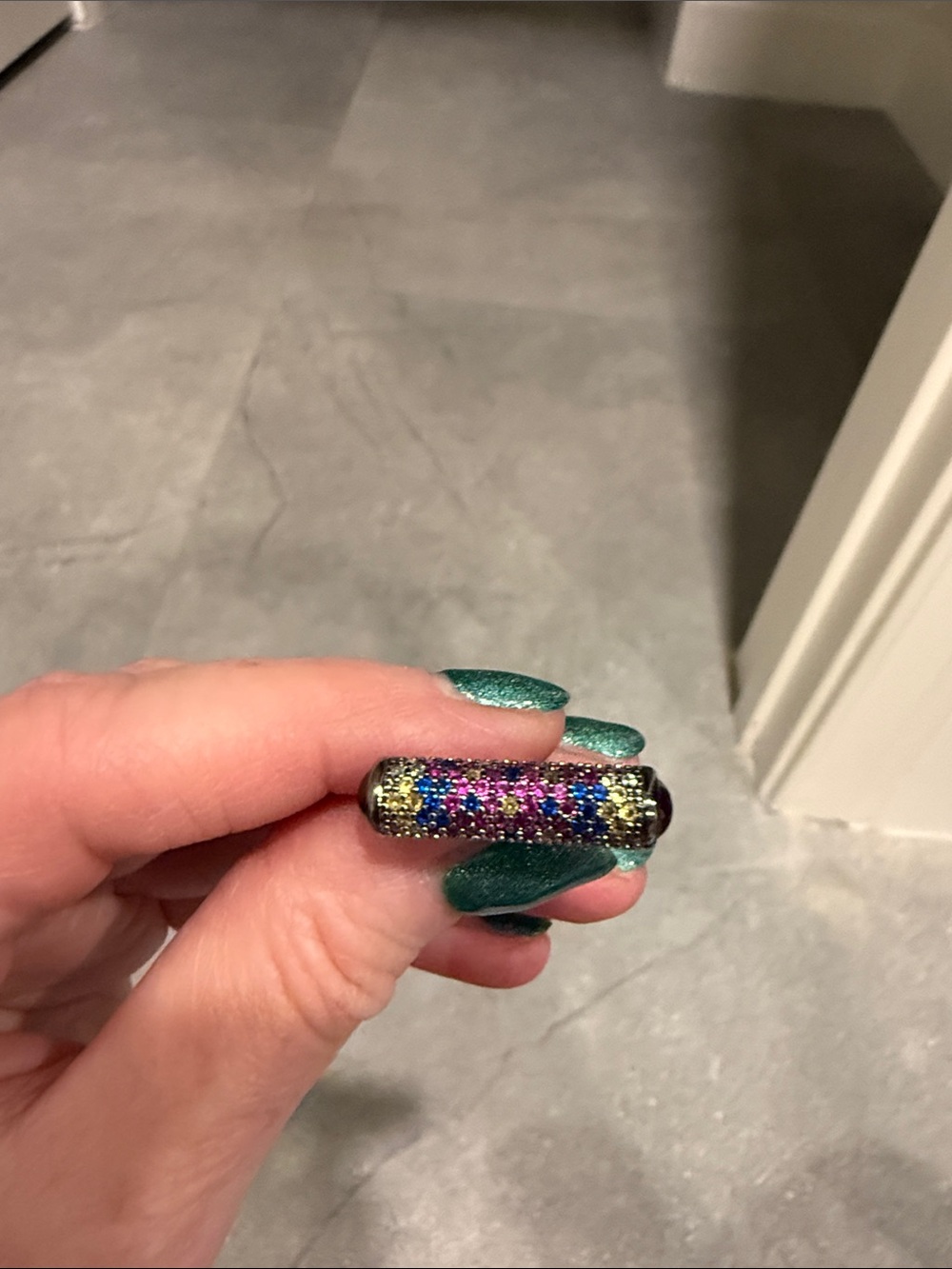 Park Lane Multicolor Crystal Barrel Ring — Purple, Blue, Pink, Gold